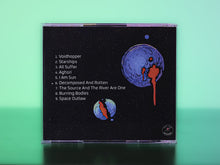 Load image into Gallery viewer, CD with space-themed cover and tracklist on a green background