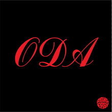 Load image into Gallery viewer, Red 'ODA' logo on a black background with a smaller logo in the corner.