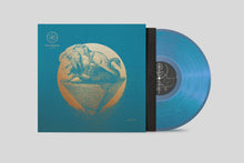 Load image into Gallery viewer, Vinyl record with blue disc and teal cover featuring a lion design on a gray background