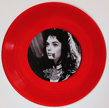 Charger l'image dans la galerie, Red vinyl record with a black and white photo of a person on a white background