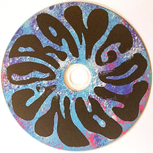 Load image into Gallery viewer, Disc with black abstract design on a colorful, glittery background