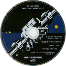 Load image into Gallery viewer, Pink Floyd &#39;Wish You Were Here&#39; album disc with track listing
