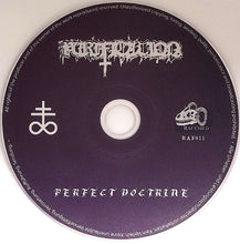 Load image into Gallery viewer, CD disc with 'Perfect Doctrine' branding and symbols on a purple background