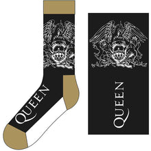 Load image into Gallery viewer, Queen - Unisex Ankle Socks:  Crest And Logo (Black)