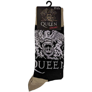 Queen - Unisex Ankle Socks:  Crest And Logo (Black)