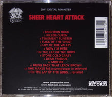 Cargar imagen en el visor de la galería, Queen - Sheer Heart Attack back compact disc cover artwork.