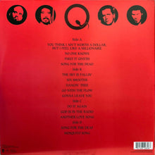 Load image into Gallery viewer, Vinyl record sleeve with tracklist on a red background