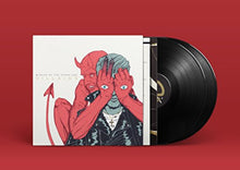 Load image into Gallery viewer, Vinyl record with its cover featuring artistic design on a red background
