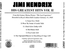 Load image into Gallery viewer, Jimi Hendrix - His Greatest Hits Vol II (CD)