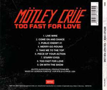 Load image into Gallery viewer, Motley Crue - Too Fast For Love (CD)