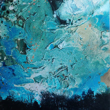 Cargar imagen en el visor de la galería, Sleeping Child - Supernovian Remnant black album cover with abstract artwork with swirling blue and green patterns