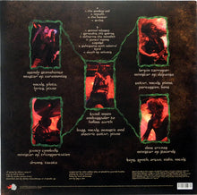 Load image into Gallery viewer, Glitter Wizard - Hollow Earth Tour back album cover with band members&#39; portraits and text on a dark background