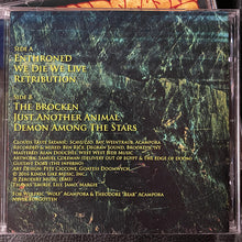 Load image into Gallery viewer, Clouds Taste Satanic - Dawn of the Satanic age back cover of music CD with track listings and album details.