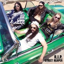 Cargar imagen en el visor de la galería, Four people in a green convertible car with 'R.I.P. Street Reaper' text.