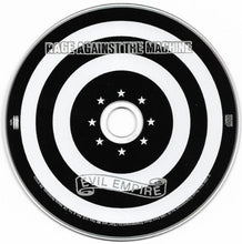 Load image into Gallery viewer, Compact disc with &#39; Rage Against The Machine&#39; and &#39;Evil Empire&#39; text and design