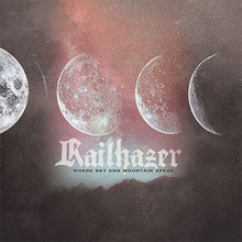 Load image into Gallery viewer, Album cover with phases of the moon and 'Railhazer' text on a textured background