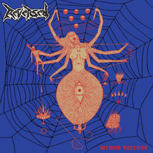 Load image into Gallery viewer, CD cover art for Reversed - Widow Recluse featuring a graphic of a spider-like creature with human-like features, surrounded by webs and skulls on a blue background.