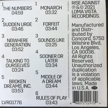 Load image into Gallery viewer, Album tracklist with song titles and durations on a black and white label.