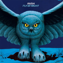 Charger l'image dans la galerie, Album cover with a blue owl and 'Rush Fly By Night' text