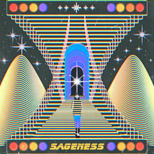 Load image into Gallery viewer, Album cover with a futuristic design featuring geometric shapes and the word 'Sageness'.