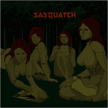 Cargar imagen en el visor de la galería, Illustration of five women in a forest with 'Sasquatch' text above.