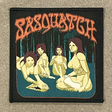 Load image into Gallery viewer, Patch with 'Sasquatch' design featuring four women in a forest setting.