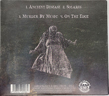 Load image into Gallery viewer, Album cover with text and a black and white illustration of a hooded figure on a dark background.