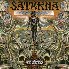 Charger l'image dans la galerie, Album cover with intricate designs, text 'Saturna' and 'Atlantis', featuring a central figure surrounded by snakes and moths.