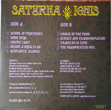 Cargar imagen en el visor de la galería, Album cover with tracklist and credits for 'Saturna Ignis' on a dark background