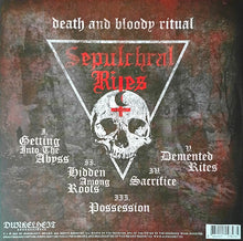 Cargar imagen en el visor de la galería, Album cover for 'Sepulchral Rites' with a skull and crossbones design on a dark background.