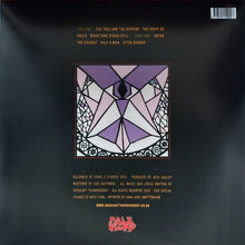 Load image into Gallery viewer, Vinyl record sleeve with geometric design and text on a dark background