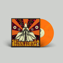 Load image into Gallery viewer, A vinyl record partially pulled from its illustrated album cover, set against a plain light gray background. The cover art features a stylized white aircraft on a red, orange, and black retro sunburst design, with the text 'FANTASIA' at the bottom.