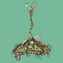 Cargar imagen en el visor de la galería, Illustration of a tree with roots and flowers, set against a green background, likely representing the artwork for a music CD jewel case.