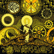 Load image into Gallery viewer, Artistic depiction of a figure with mechanical elements and symbols on a black background