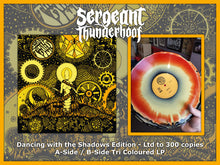 Load image into Gallery viewer, Sergeant Thundershop album cover and tri-colored vinyl record with decorative border