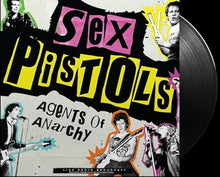 Cargar imagen en el visor de la galería, Vinyl record cover for Sex Pistols with band members and text &#39;Agents of Anarchy&#39;.