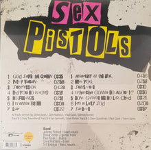 Cargar imagen en el visor de la galería, Sex Pistols album cover with tracklist on a textured background