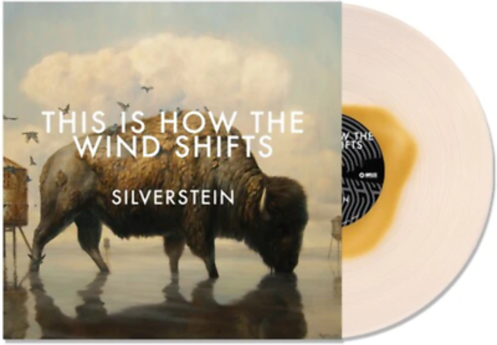 Vinyl record with a bison and cloud design, featuring the text 'This is How the Wind Shifts' by Silverstein.