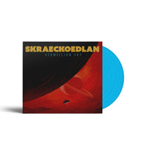 Load image into Gallery viewer, Vinyl record with a red and blue design and &#39;Skraeckoedlan&#39; text on a white background