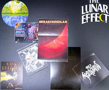 Load image into Gallery viewer, Collection of music albums and posters with 'The Lunar Effect' branding on a dark background.