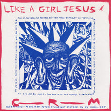 Charger l'image dans la galerie, Album cover with blue illustration of a face and text 'Like a Girl Jesus' on a white background