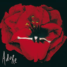 Cargar imagen en el visor de la galería, Album cover with a person lying inside a large red flower, featuring the word 'Adore'.