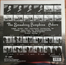 Cargar imagen en el visor de la galería, Back cover of 'Adore' by The Smashing Pumpkins with album tracklist and black and white images.