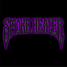 Cargar imagen en el visor de la galería, Text &#39;SMOKE HEALER&#39; with a purple outline on a black background