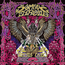 Load image into Gallery viewer, Album cover art for Somnus Throne's Nemesis Lately featuring a record player and vinyl records with a bird of prey in the center.