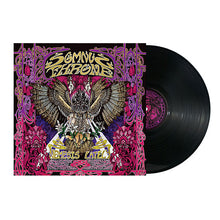 Load image into Gallery viewer, Album cover art for Somnus Throne's Nemesis Lately featuring a record player and vinyl records with a bird of prey in the center.