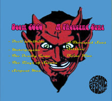 Charger l'image dans la galerie, Album cover with red devil face and list of album names on a blue background