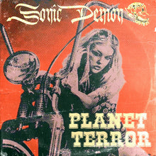 Charger l'image dans la galerie, Album cover for 'Sonic Demon Planet Terror' with a woman on a motorcycle and text.