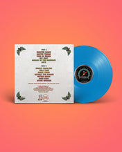 Load image into Gallery viewer, Blue vinyl record with a white label on an orange gradient background