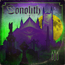 Cargar imagen en el visor de la galería, Album cover art for Sonolith featuring a gothic-style building with a large eye emblem, a full moon, and candles in the foreground.